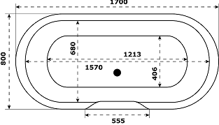 Ванна BAS Венеция 170х80 черный